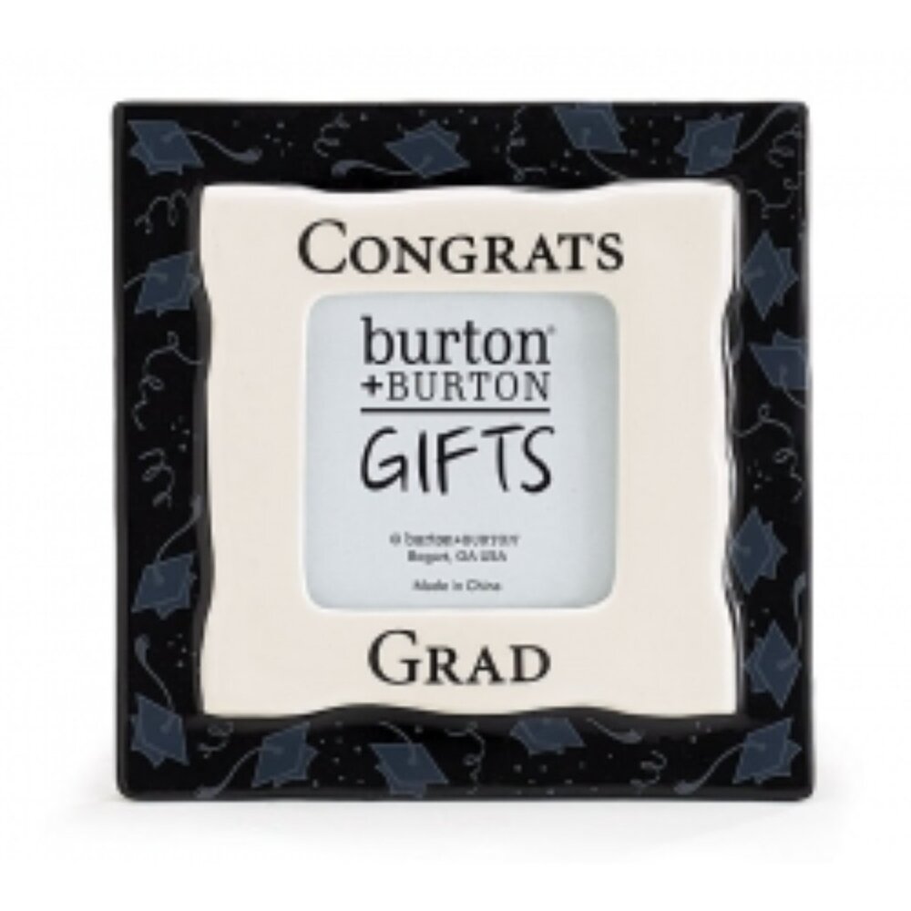 Ceramic Congrats Graduation Frame - Cream & Black